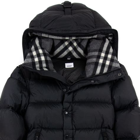 burberry removable sleeve padded jacket|reversible check nylon puffer jacket.